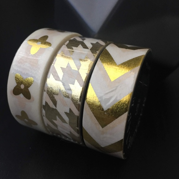 Other - 3 Gold Metallic Masking Tape - Planner Tape